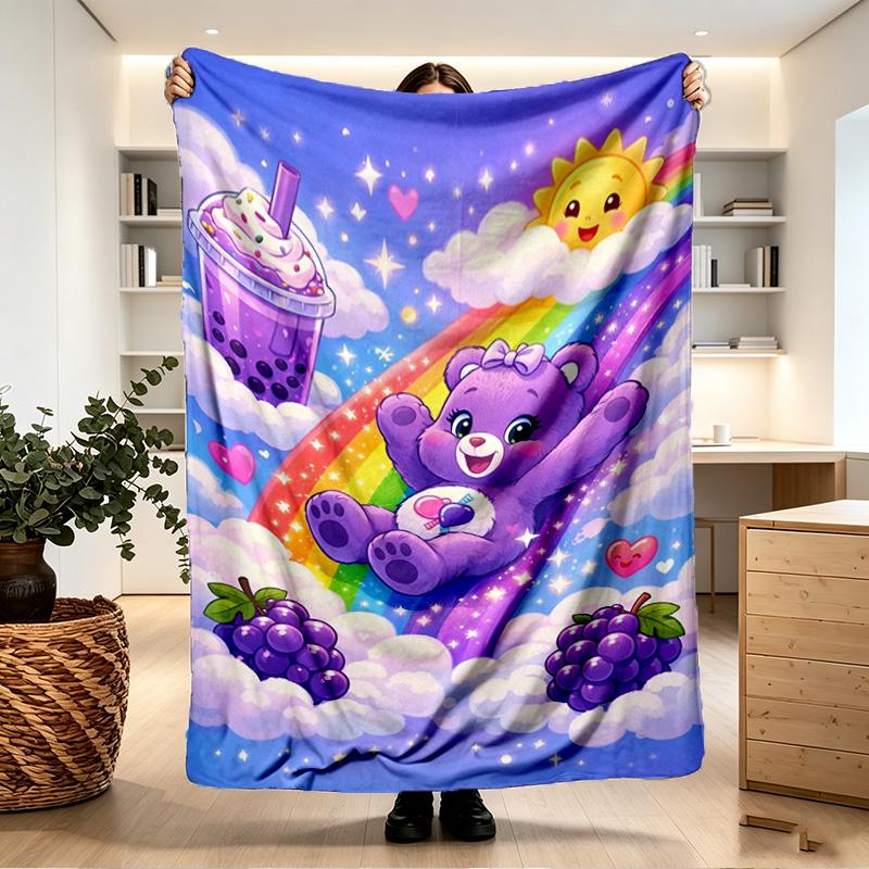 Care Bears Print Blanket - Soft & Comfortable, for Bedroom, Travel, Sofa, Home Decoration - Birthday Christmas Gift for Friend