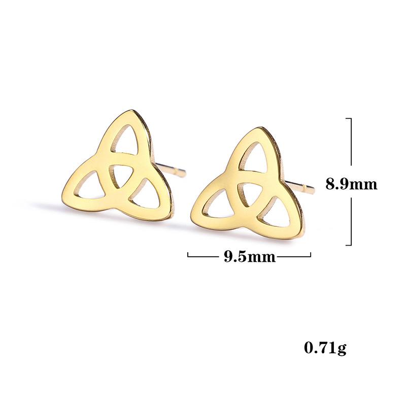 Hypoallergenic Titanium Steel Celtic Knot Earrings Fade Resistant Non Allergic Ear Studs