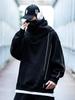 Unisex High-Neck Hooded Sweatshirt: Heavyweight, Functional, Loose-Fit Top for Spring, Autumn, Winter - Trendy, Casual, and High Street Style.