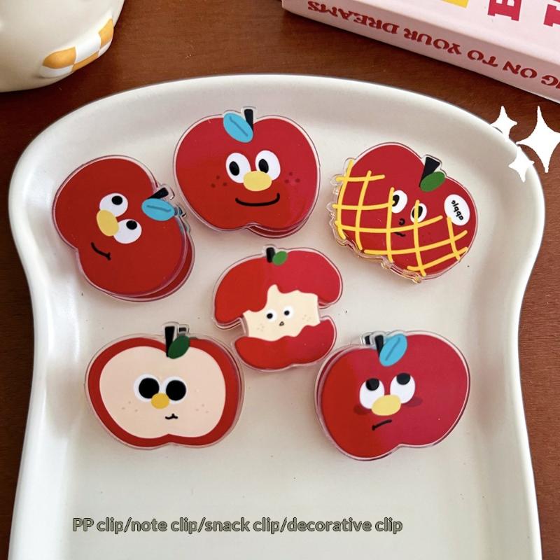 Cute Cartoon Clip Small Sticky Note Clip Acrylic Flat Bag Decoration Pp Clip Gift Backpack Accessories