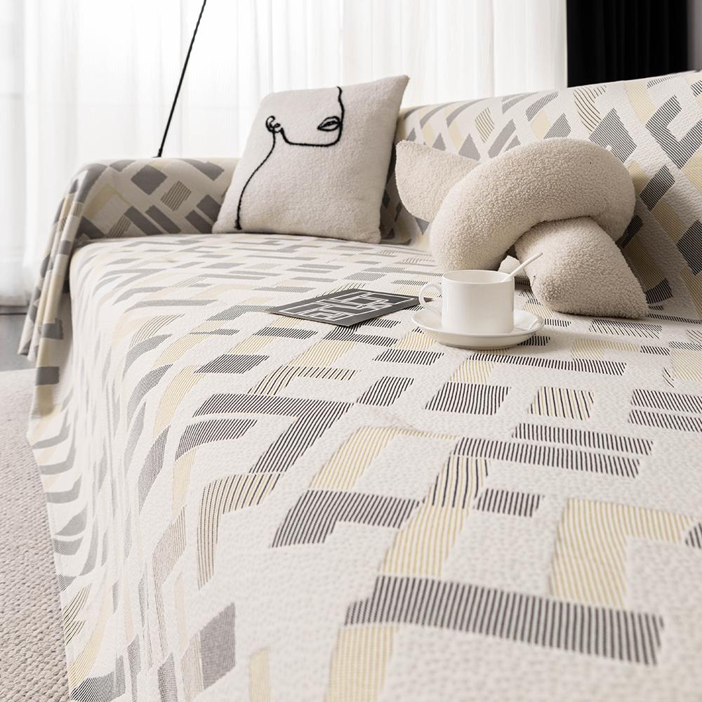 

Геометрия Шенилл Гостиная Диван Полотенце Четыре Сезона Универсальный Диван Одеяло Мягкий Нескользящий Диван Полный Защитный Чехол 180x180cm серый