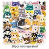 50 Original Cat Head Doodle Stickers, Cute Cartoon Hand-drawn Decorative Stickers for Phone Cases, Water Bottles, and Journals