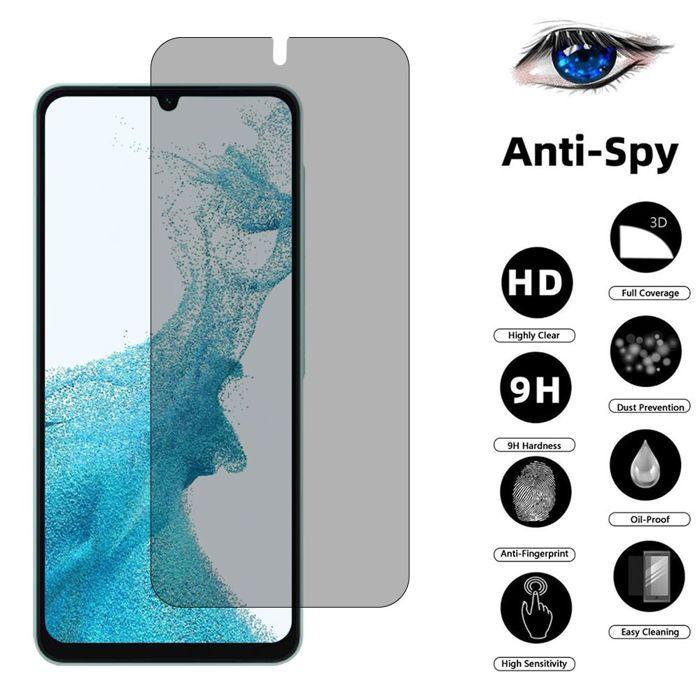 Film de protection en verre trempé - BOOLING - Samsung Galaxy A07 - Anti-espion - Lot de 2 - Résistant aux chocs