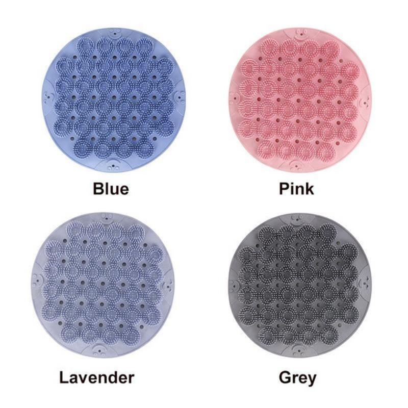 1 Peça de escova de limpeza de costas de silicone com ventosa, almofada de banho esfoliante reutilizável, antiderrapante, pode limpar a sujeira da pele, almofada esfoliante