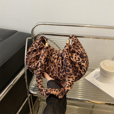 2025 Winter New Retro High-value Personalized Portable Women's Bag Fashionable Leopard Print Simple Foreign Style Underarm Crescent Bag