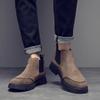 Autumn and winter Chelsea boots leather comfortable breathable retro British short boots casual Korean version high-top versatile platform men's shoes