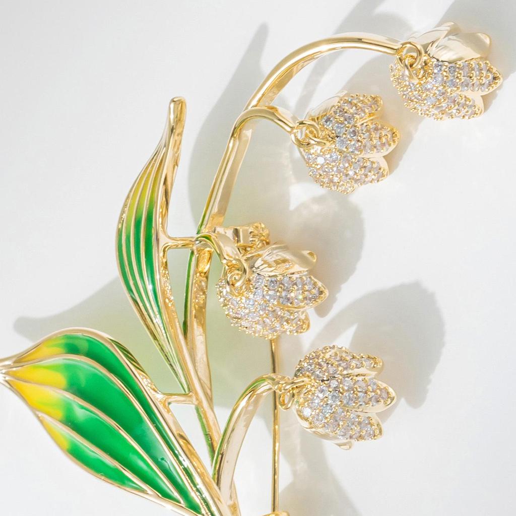 Silver Lily of the Valley Mori Style Brooch - Retro Autumn Coat Pin Corsage