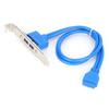 Double USB Baffle Cable Motherboard 19 Pin To Dual Port A Female Extension Rear Panel BracketBlue
