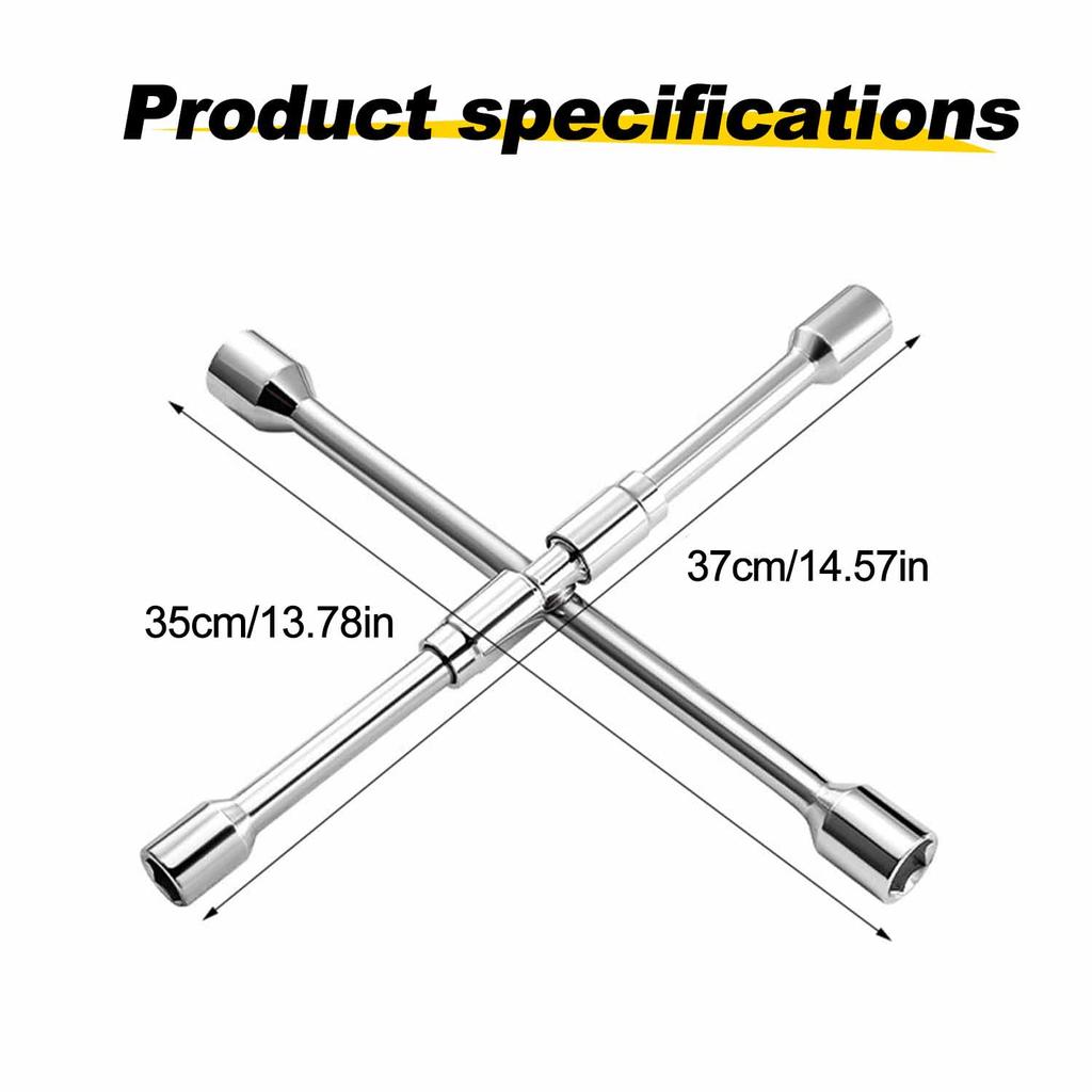 Car Repair Wheel Nut Socket Folding Cross Wrench Spanner Hand Tool Car Repair Tyre Remover Mounting 17 19 21 23mm Hex Socket