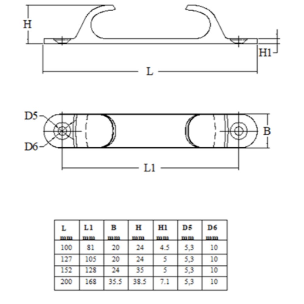 4/5/6/8 Inch Line Cleat 316 Stainless Steel Bow Chock Yacht Accessories  Boat Hardware