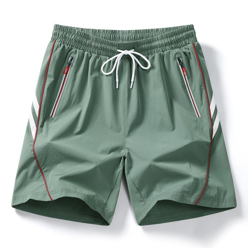 

Summer Beach Pants Men s Ice Silk Loose Sports Breathable Casual Printed Shorts Nylon Five Quarter Pants Men XXXL/75-82KG зелёный