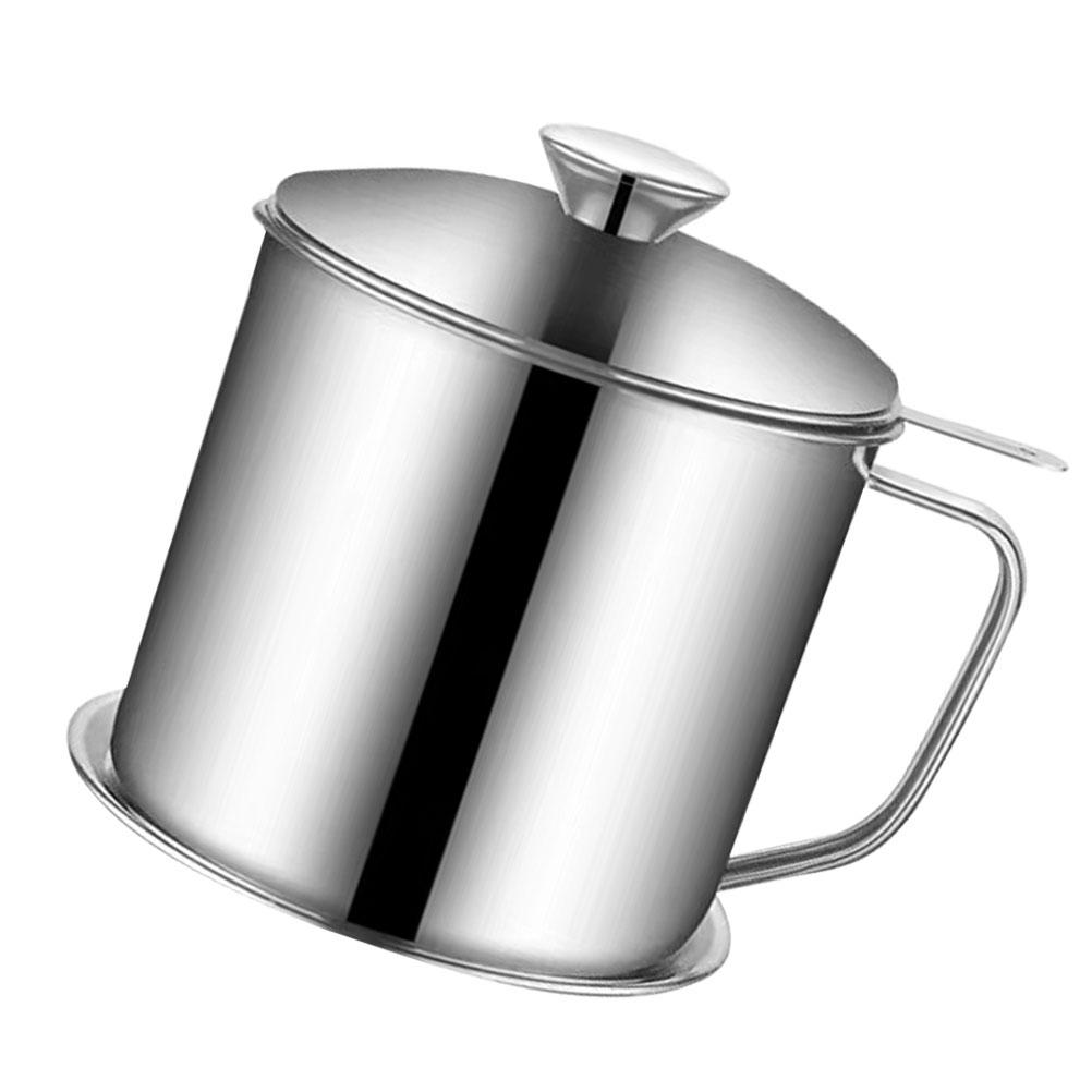 Fett Ölfiltertopf Edelstahlbecher Grillzubehör Thunfischsieb Aufbewahrungsdose Silber