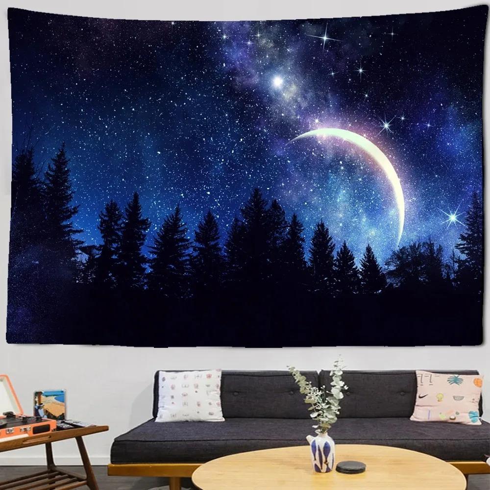 Starry Sky Moon Night Wall Decoration Tapestry Home Living Room Tapestry