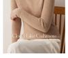 Autumn/Winter Women's Striped 100% Cashmere Round Neck Slim Knit Sweater