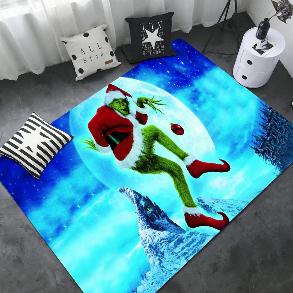 Tappetini per la stanza del cartone animato THE G-GRINCH Più economici Antiscivolo Moderno Soggiorno Balcone Stampato Tappeto di Benvenuto