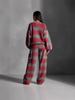 2025 European & American Women's Plaid Ruffled Pantsuit – Distressed Street Style