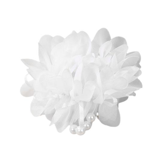 Elástico de Cabelo Cor Vibrante Decoração de Pérolas Artificiais Faixa de Cabelo Infantil Performance de Palco Alto
