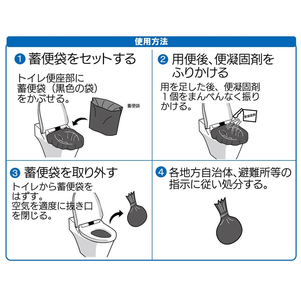 Emergency Toilet Benri Bag 30 Uses Set, G, BI-30G,