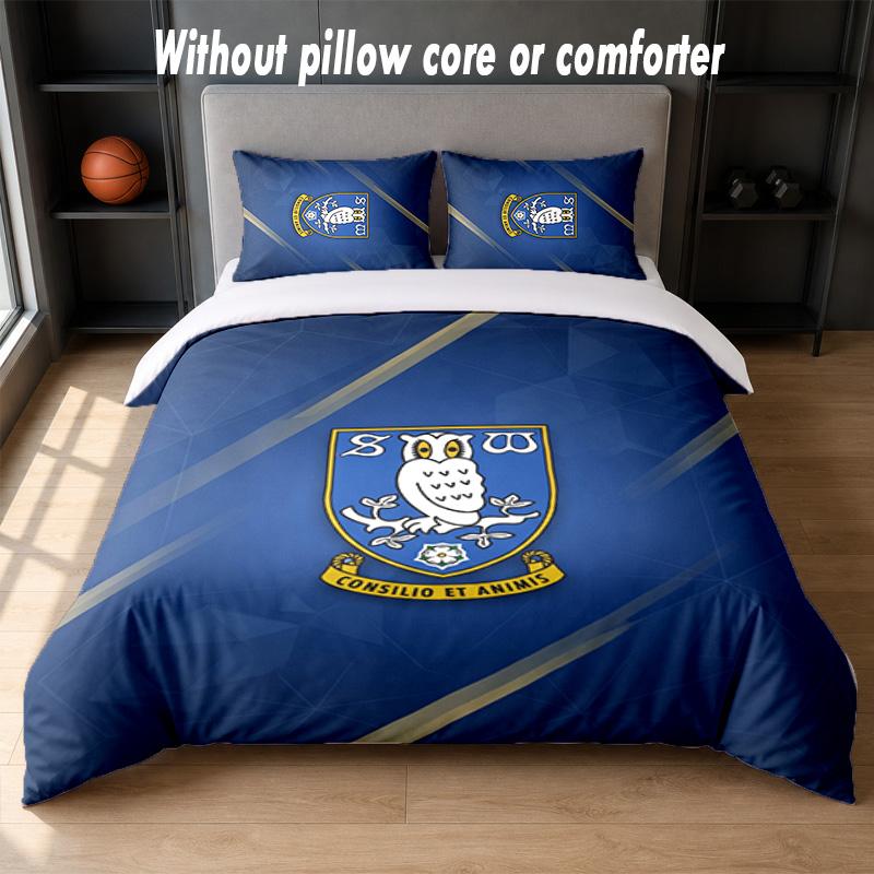 Sheffield Wednesday Design Bed Bedding Set 1 Duvet Cover + 2 Pillowcases Soft Breathable Household Bed Linens
