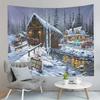 Winter Smile Snowman Tapestry Happy Christmas Decoration Tapestry Home Living Room Bedroom Dorm Wall Hanging Decorative Blanke