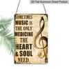 2D Flat 1pc Aluminum Wall Art Music Lover Sometimes Music Is The Only Medicine The Heart and Soul Need Bathroom Decor and Accessories Christmas