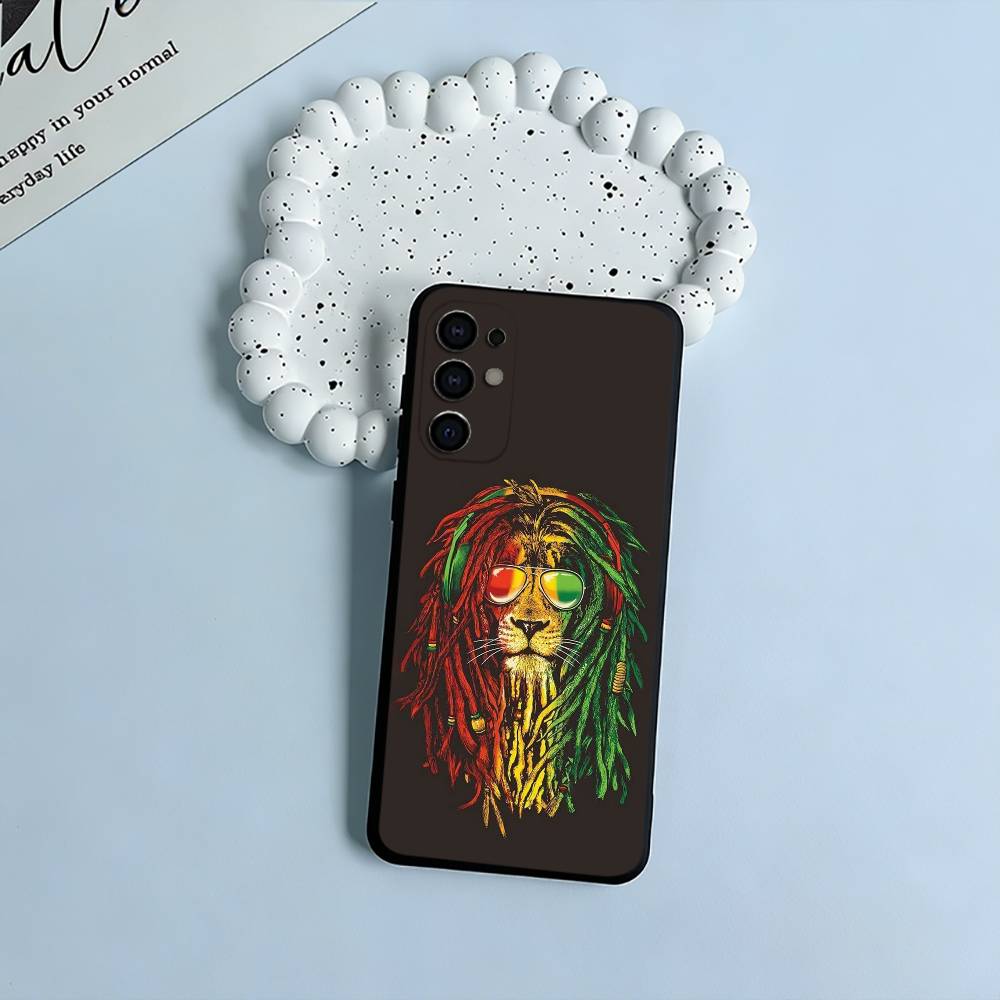 Lion-B-Bob- M-Marley Soft Silicone Case for Samsung S25, S24, S21, S22, S23, S30, Ultra, S20, Plus, FE, Lite-Black