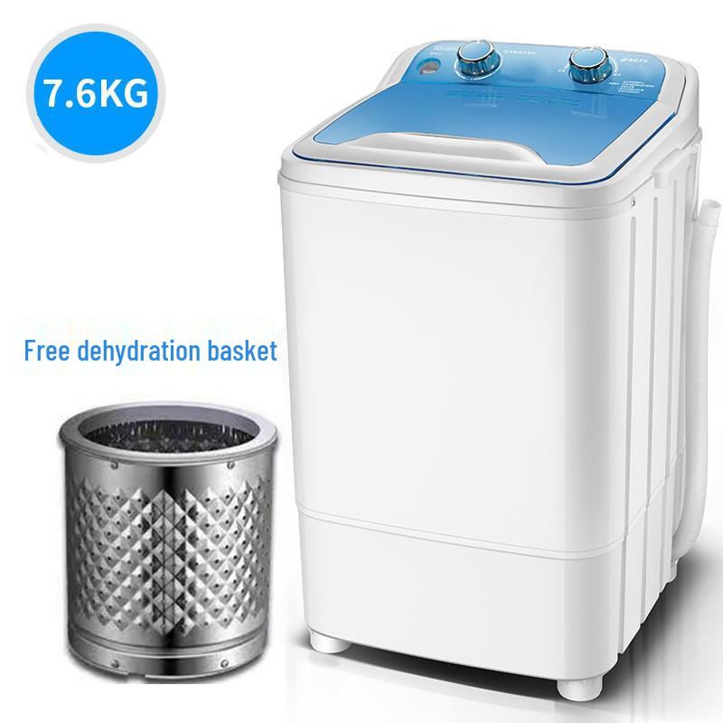 7.6KG Large Capacity Semi-Automatic Mini Washing Machine with Integrated Drainer for Home Use