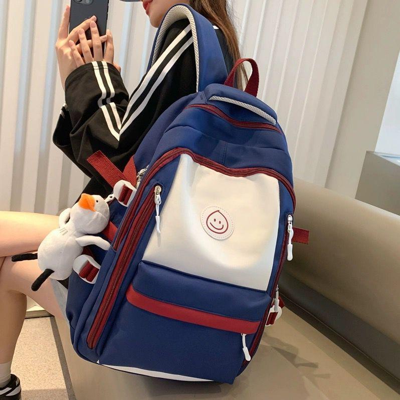 Korean Version of Junior High School Students' Large-capacity Backpack Simple Middle School Students' Burden Reducing Leisure Backpack