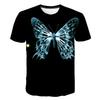 Cross-border New Boys And Girls With The Same Parent-child T-shirt, Beautiful Butterfly 3D Printing Cool Loose Men's And Women's Short Sleeves