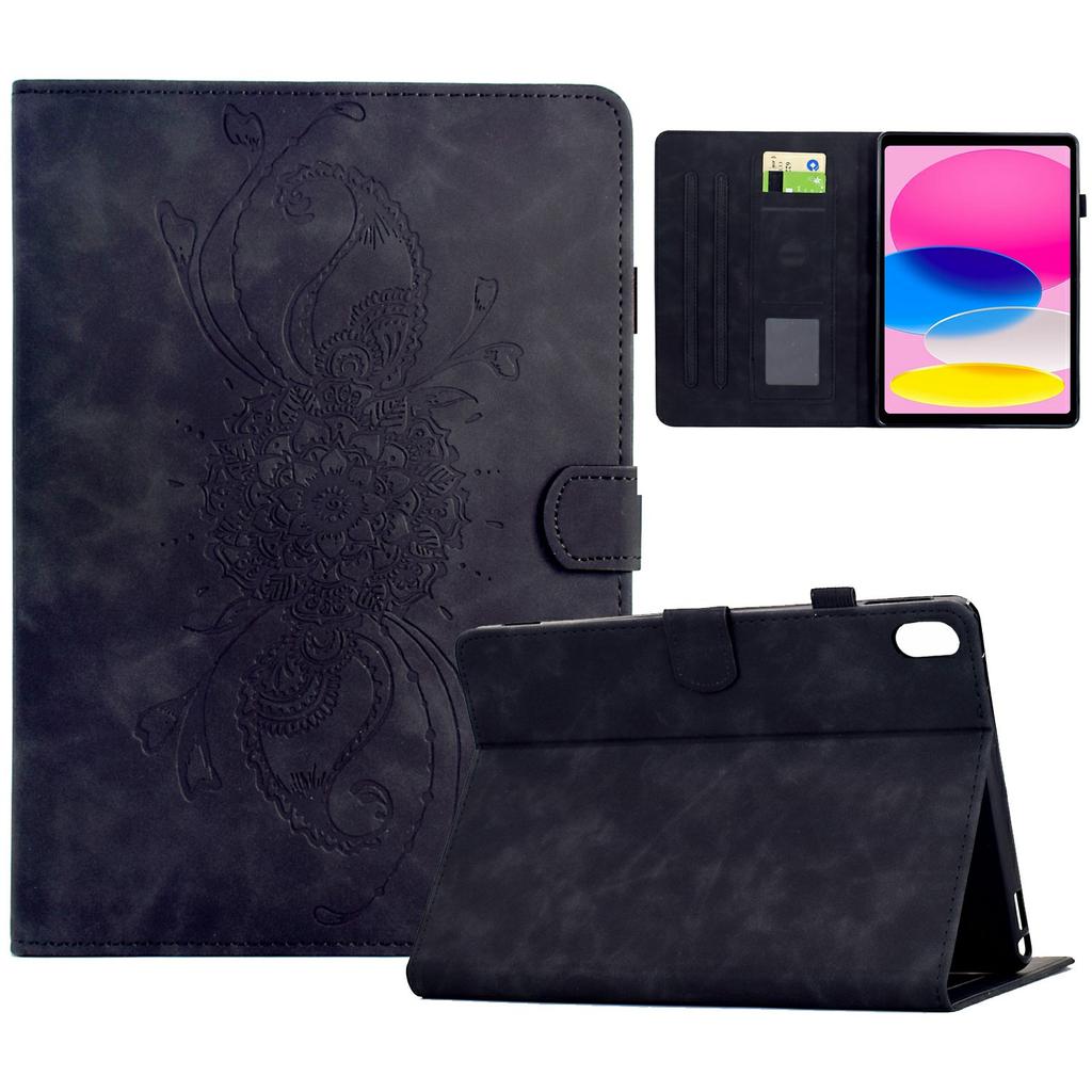 For iPad (2025)/10.9 (2022) Case Mandala Imprinted Leather Tablet Cover with Card Slots