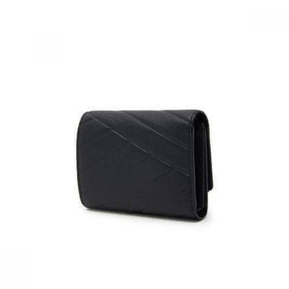 Daks Black Carlisle Pattern Gold Dd 3 Fold Wallet Dcwa6e414bk