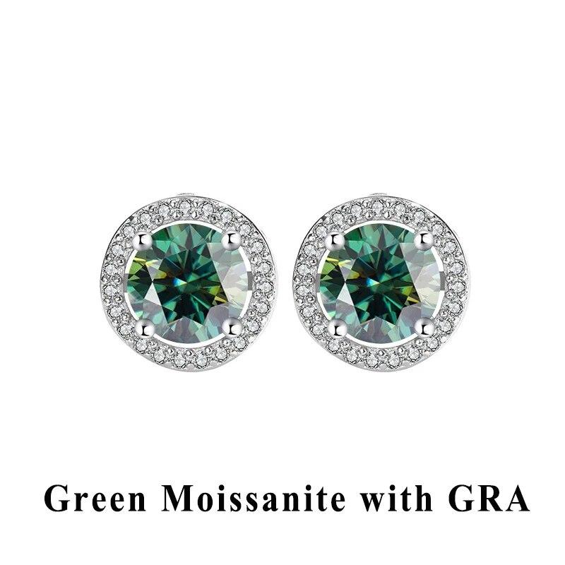 D Color VVS1 Moissanite Stud Earrings For Women 925 Sterling Silver Platinum Finish 2 GRA Certificates Moissanita Pass Diamond Tester