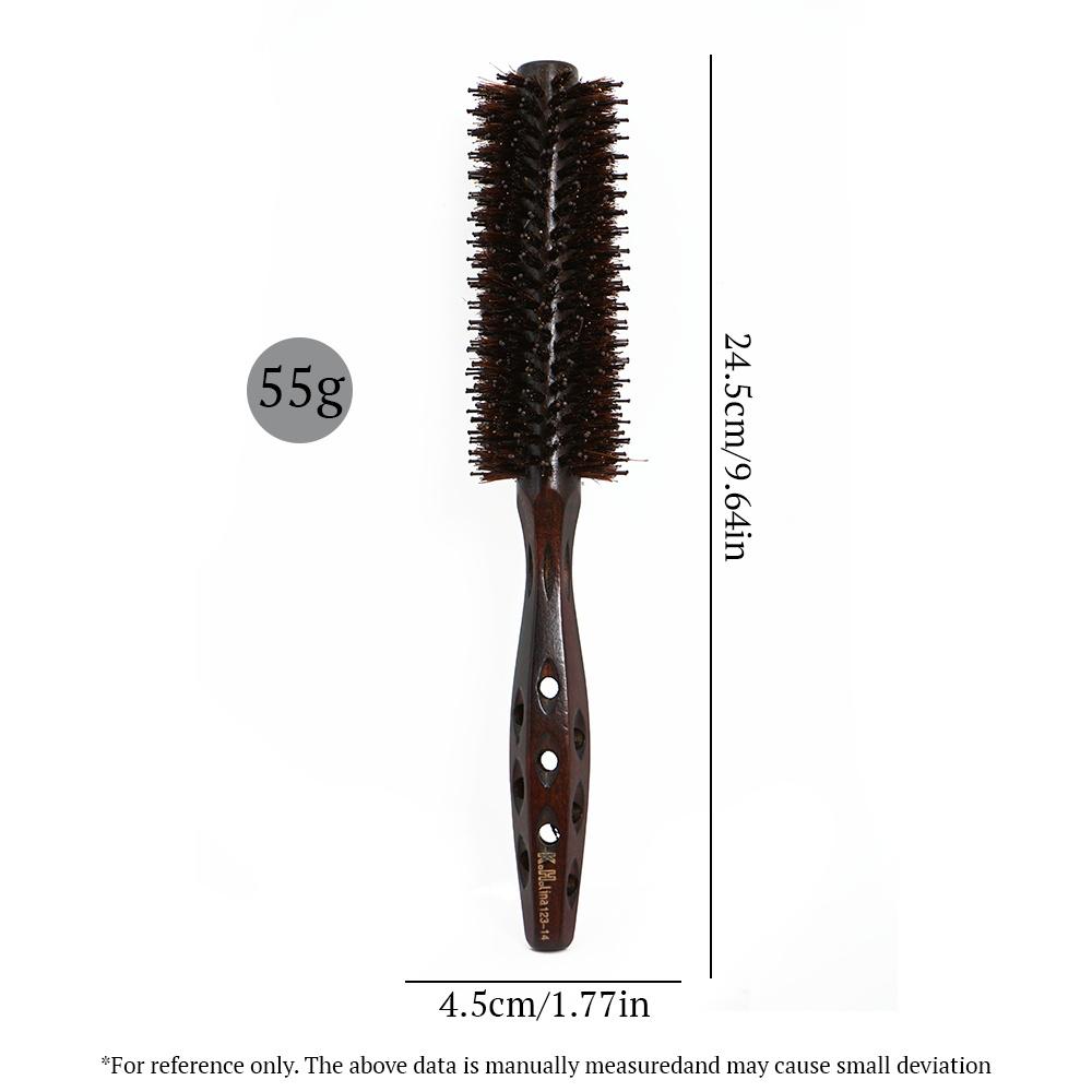 Borsten mit Holzgriff, runde Rollbürste, gerader Twill-Haarkamm, lockiger Haarkamm, professionelle Haarbürste, antistatische Bürste, Toupierbürste