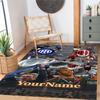 Inter Milan Customize Text Floor Rug Office Rug Suitable for Foyer Game Room Hallway Dormitory Antislip Carpet Decorate Offices Best for Christmas