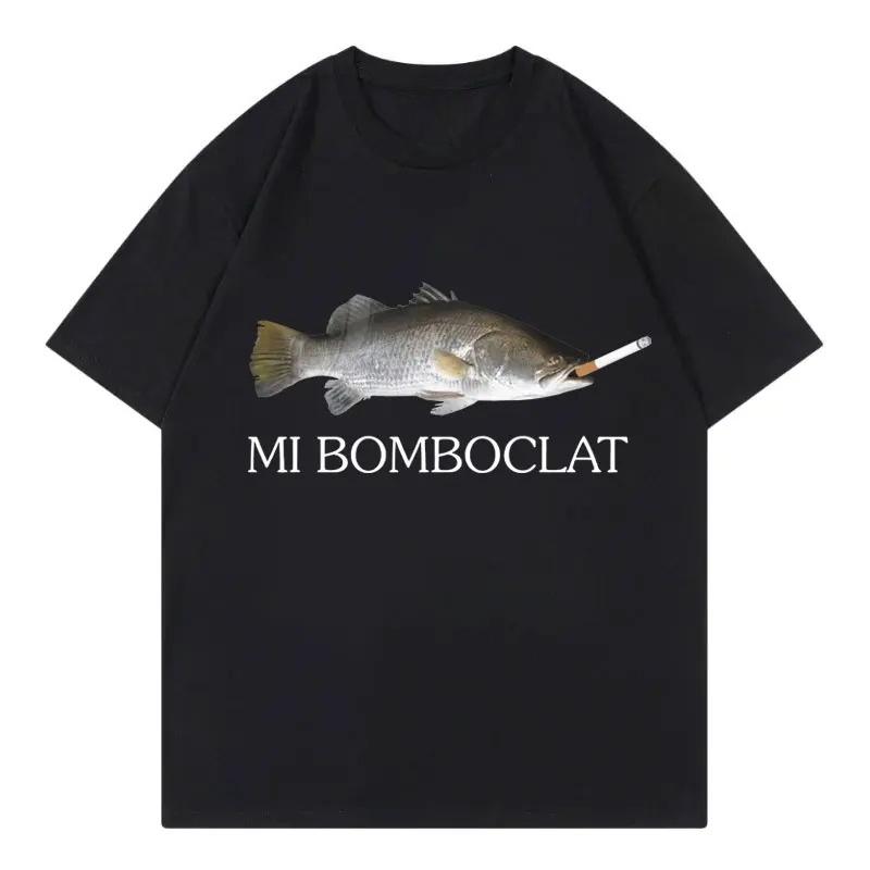 

Funny Bomboclat Fish Meme T-shirt High Street Fashion Trend Y2k Short Sleeve T-shirts Women Harajuku Vintage Style T Shirts 4XL