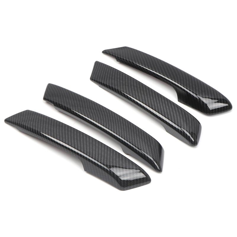 For Mitsubishi Pajero V80 V93 V95 V97 V98 2007- Car Accessories ABS Carbon Car Door Side Inner Armrest Cover Trim 4pcs