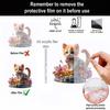 5Pcs/Set Cartoon Pendant 2D Acrylic Shiny Cat Dog Shape Decorative Car Charm Doors Backpacks Handbags Pendant