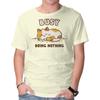Unisex Crew Neck T-Shirt Busy Doing Nothing Graphic Short Sleeve Casual Tee