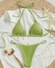 Dámské sexy bikiny s halterovým výstřihem v jednobarevném provedení - dvoudílné na dovolenou