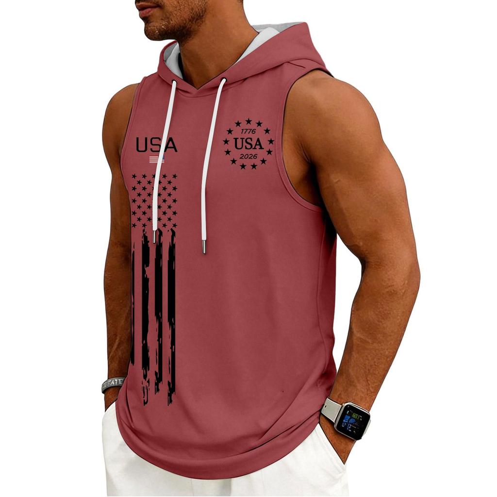 Débardeur Homme Sweat à Capuche Sans Manches Salle de Sport Chemise Lavée Sports Débardeur Fitness Musculation Avec Capuche