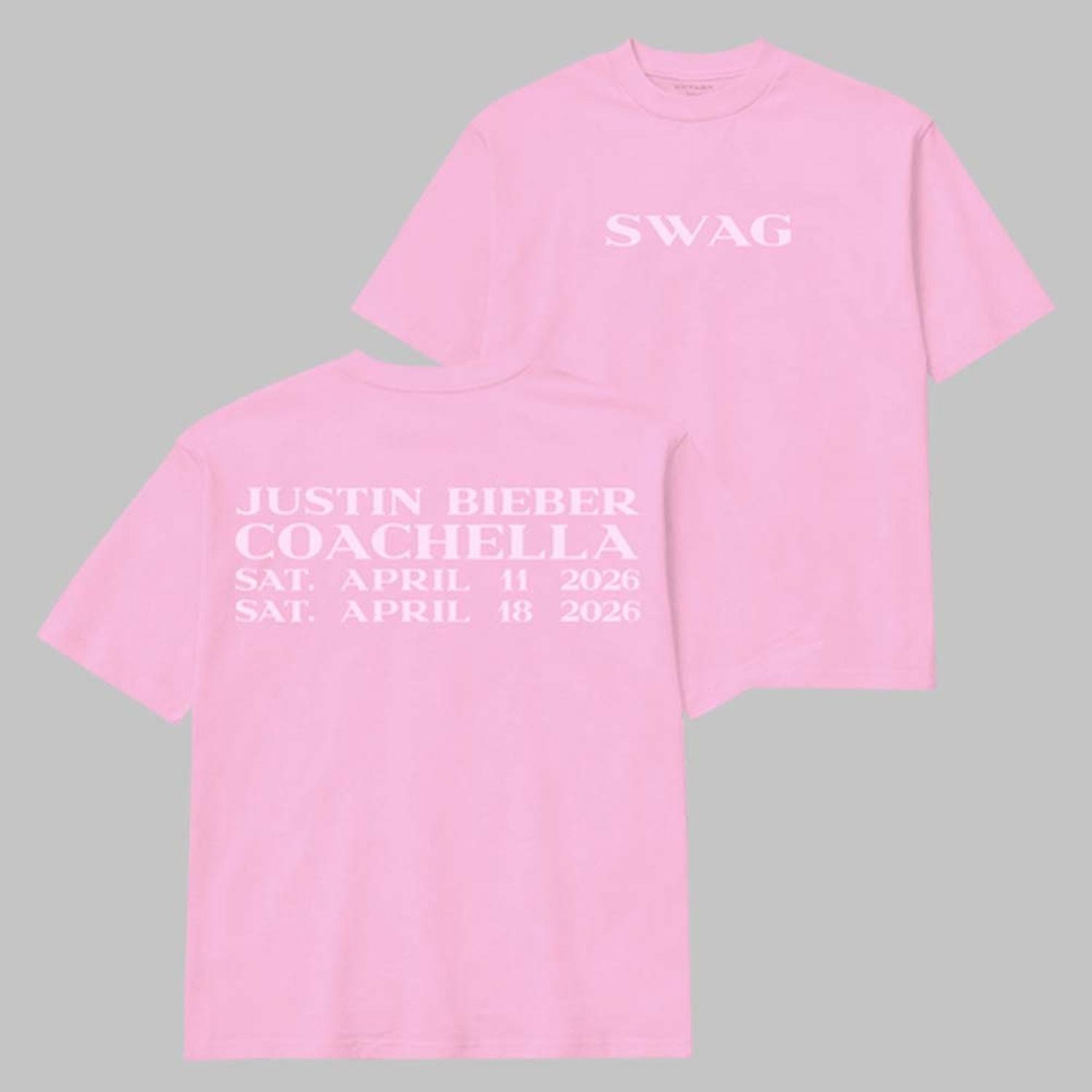 Justin Bie-ber Coachella 2026 Festival SWAG 11-18 April T-Shirt Print Gildan Unisex T-Shirt XL