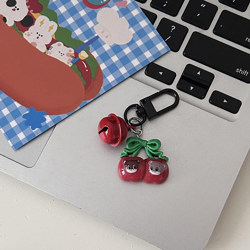 Cartoon Cute Little Bear Cake Keychain Delicate Fashion Headphone Case Pendant Sweet Backpack Decoration Accessories Gifts
