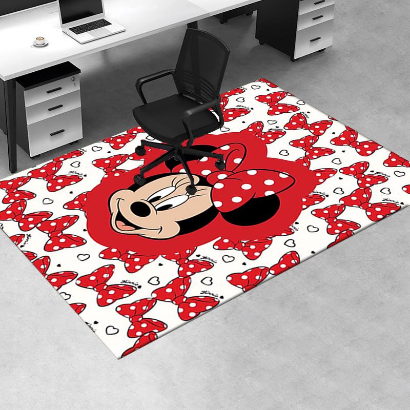 Office Rug Minnie Mouse, Bow theme 3D Printed Anti-Slip Rug-Machine Washable for Living Room
