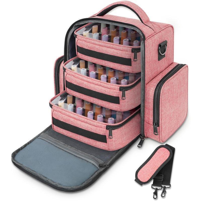 Large Nail Polish Organizer Bag – Holds 72 Bottles, Portable Travel Storage Case for Gel Polish & Manicure Tools with Removable Pouches Less