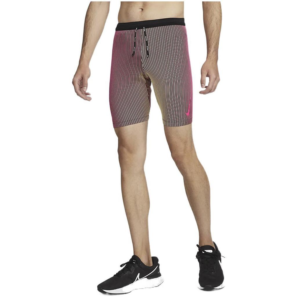 Nike Dri-FIT Striped Logo Print Elastic Waist Slim Fit Gym Shorts Men Bottoms Pink Black DM4623-016