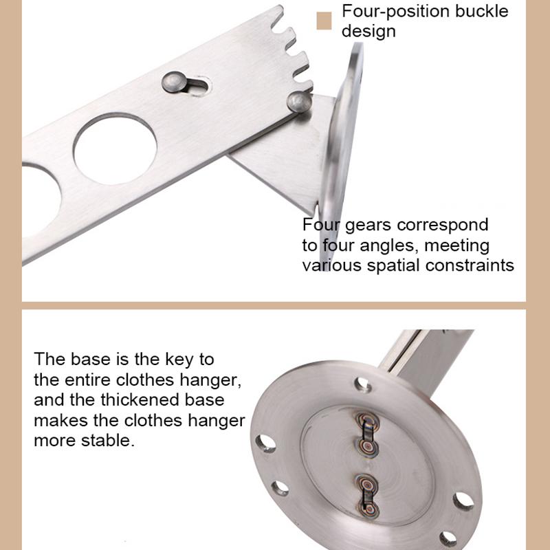 Stainless steel side-mounted wardrobe hanger rod, foldable and adjustable telescopic clothes hanger for wardrobe