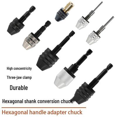 Adaptateur Mandrin Mini à Trois Mors pour Meuleuse Électrique (Queue hexagonale et queue ronde)