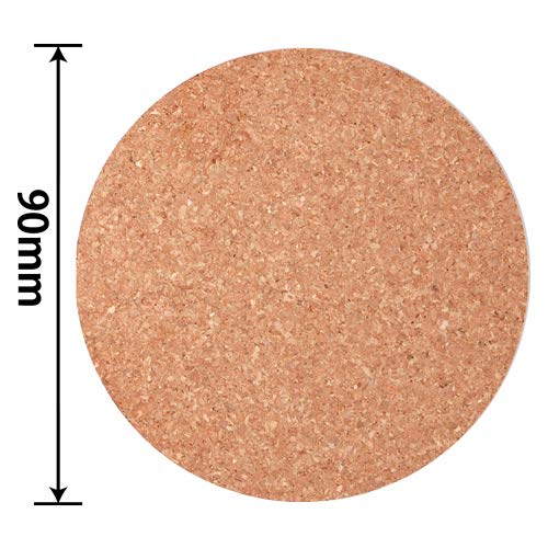 Good-L Cork Coasters, Round (Smooth Double-Polished Finish) [Diameter 90mm, Thickness 3.5mm / Pack of 30]