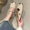 Flat heel bag head Mary Jane cool slippers women's 2025 new sequined Buling temperament sandals with skirt half slippers