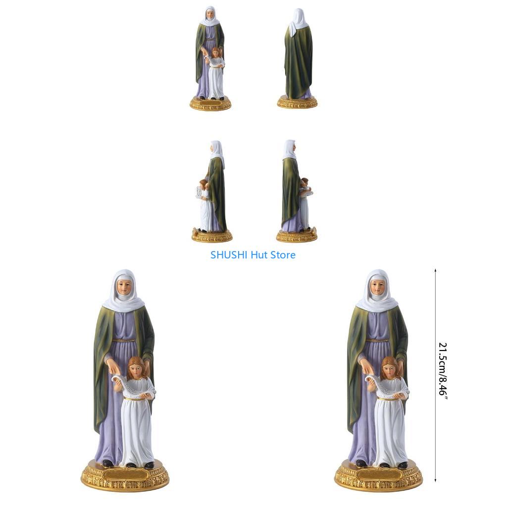 Богородица с Анной Благословенная Католическая Скульптура Смола Христианская Статуя D57B China Mainland